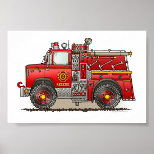 Brandweerwagen Poster
