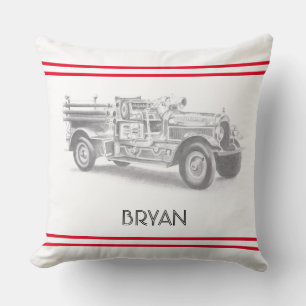 brandweerwagen potlood Schets brandweerman tekene Kussen