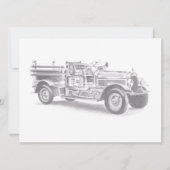  brandweerwagen potlood schetsen brandweertekening aankondiging (Voorkant)