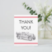  brandweerwagen potlood schetsen brandweertekening bedankkaart (Staand voorkant)