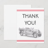  brandweerwagen potlood schetsen brandweertekening bedankkaart (Voorkant / Achterkant)