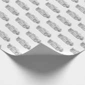  brandweerwagen potlood schetsen brandweertekening cadeaupapier (Hoek)