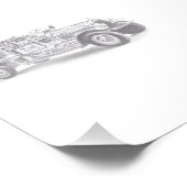  brandweerwagen potlood schetsen brandweertekening foto afdruk (Hoek)