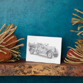  brandweerwagen potlood schetsen brandweertekening fotoplaat (Zijkant)