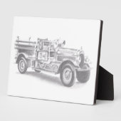  brandweerwagen potlood schetsen brandweertekening fotoplaat (Zijkant)