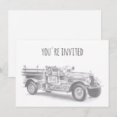  brandweerwagen potlood schetsen brandweertekening kaart (Voorkant / Achterkant)