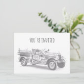  brandweerwagen potlood schetsen brandweertekening kaart (Staand voorkant)