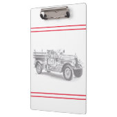  brandweerwagen potlood schetsen brandweertekening klembord (Links)