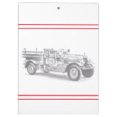  brandweerwagen potlood schetsen brandweertekening klembord (Achterkant)