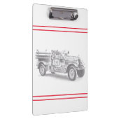  brandweerwagen potlood schetsen brandweertekening klembord (Rechts)