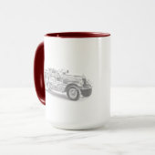  brandweerwagen potlood schetsen brandweertekening mok (Voorkant links)