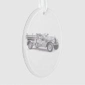  brandweerwagen potlood schetsen brandweertekening ornament (voorkant)