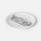  brandweerwagen potlood schetsen brandweertekening papieren bordje (Gekanteld)