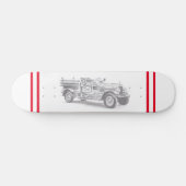 brandweerwagen potlood schetsen brandweertekening persoonlijk skateboard (Horizontaal)
