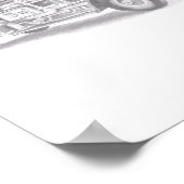  brandweerwagen potlood schetsen brandweertekening poster (Hoek)