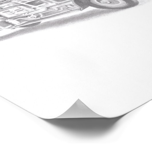 brandweerwagen potlood schetsen brandweertekening poster (Hoek)