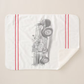  brandweerwagen potlood schetsen brandweertekening sherpa deken (Voorkant (horizontaal))