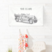 brandweerwagen potlood schetsen brandweertekening spandoek (Insitu)