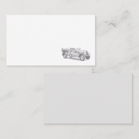  brandweerwagen potlood schetsen brandweertekening visitekaartje (Voorkant / Achterkant)