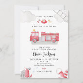 Brandweerwagen roept alle eenheden baby shower kaart (Voorkant)