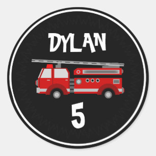 Brandweerwagen Ronde Sticker