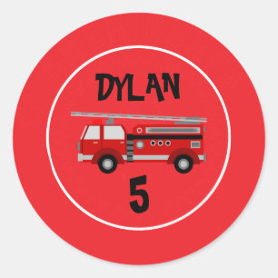 Brandweerwagen Ronde Sticker