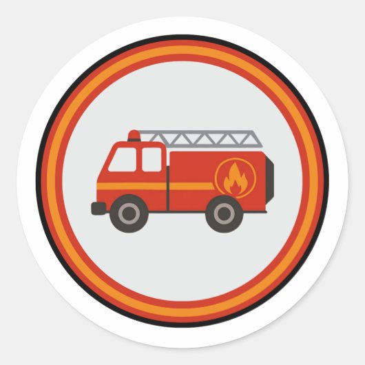 Brandweerwagen ronde sticker (Voorkant)