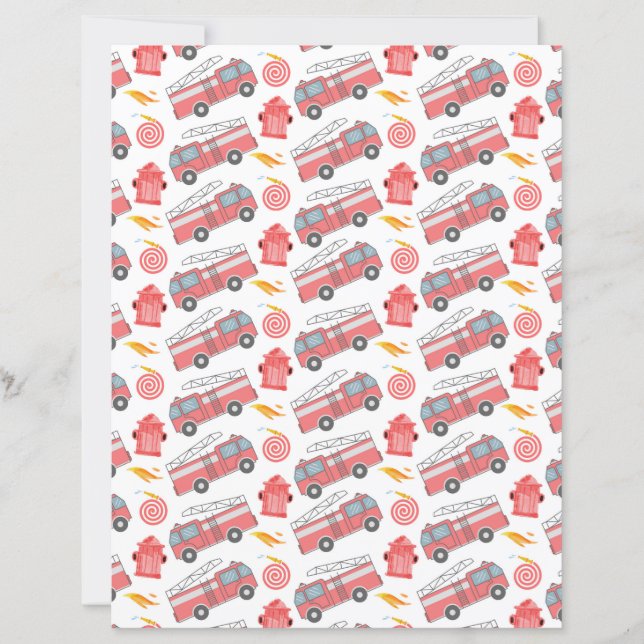 Brandweerwagen Scrapbook Papier (Voorkant)