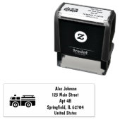 Brandweerwagen Silhouet Adres Zelfinktende Stempel (In situ)