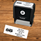 Brandweerwagen Silhouet Adres Zelfinktende Stempel