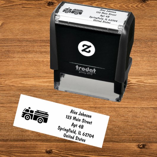 Brandweerwagen Silhouet Adres Zelfinktende Stempel