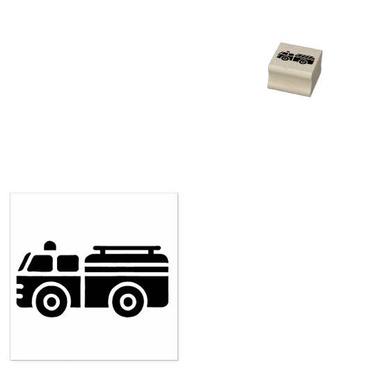 Brandweerwagen Silhouetstempel Rubberstempel (Gestempeld)