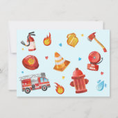 Brandweerwagen Stationery - Fire Man Dank u Opmerk Notitiekaartje (Achterkant)