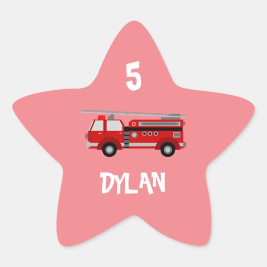 Brandweerwagen Ster Sticker (Voorkant)