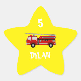 Brandweerwagen Ster Sticker