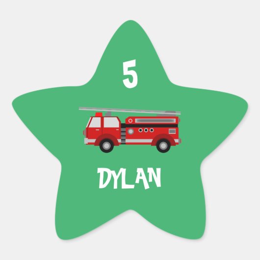 Brandweerwagen Ster Sticker (Voorkant)