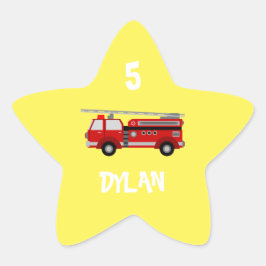 Brandweerwagen Ster Sticker