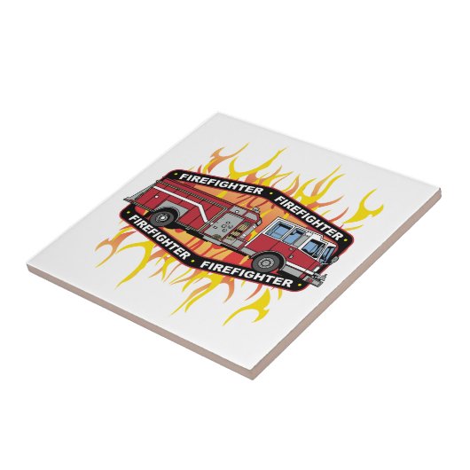 Brandweerwagen Tegeltje (Zijkant)