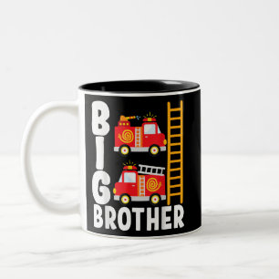 Brandweerwagen Thema Jongens Grote Broer Brandweer Tweekleurige Koffiemok