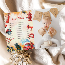 Brandweerwagen Tijdcapsule Notitie Berichtkaart Kaart