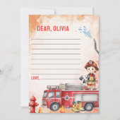 Brandweerwagen Tijdcapsule Notitie Berichtkaart Kaart (Voorkant)