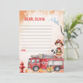 Brandweerwagen Tijdcapsule Notitie Berichtkaart Kaart (Staand voorkant)