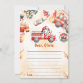 Brandweerwagen Tijdcapsule Notitie Berichtkaart Kaart (Voorkant)