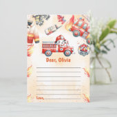 Brandweerwagen Tijdcapsule Notitie Berichtkaart Kaart (Staand voorkant)