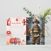 Brandweerwagen Tijdcapsule Notitie Berichtkaart Kaart (Staand voorkant)