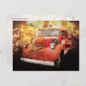 brandweerwagen uit het verleden briefkaart (Voorkant / Achterkant)