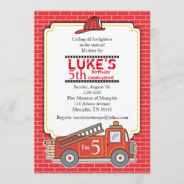  brandweerwagen - uitnodiging op zaterdag