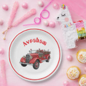 Brandweerwagen upsherin bord (Feest)