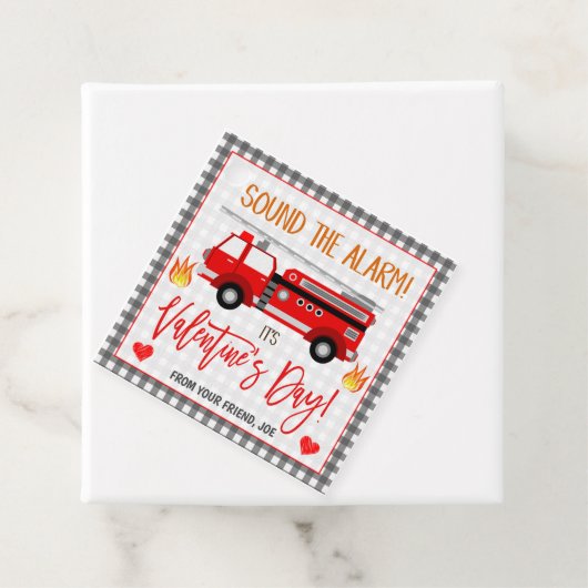Brandweerwagen Valentijns Gift Label (In situ)