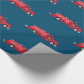  brandweerwagen van de rode motor cadeaupapier (Hoek)